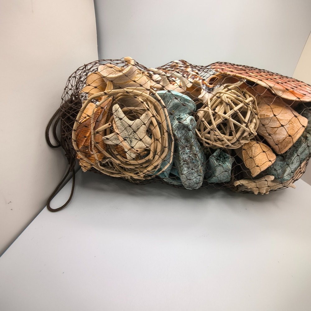 Coastal Seashell Bathroom Decor Beach Shells in Bag Nautical Home Decor - Picture 10 of 11